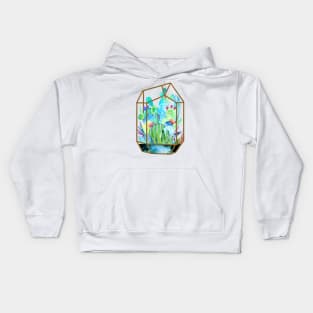 Aqua Cactus Terrarium Kids Hoodie